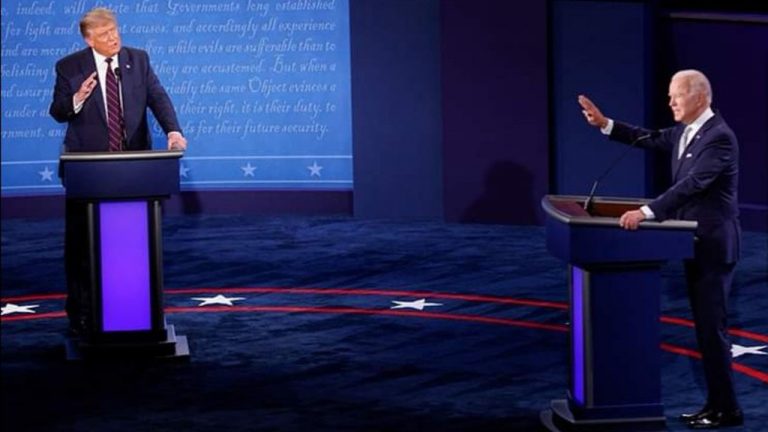 Donald Trump y Joe Biden, el último debate