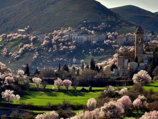 Santo Stefano di Sessanio en la época de los cerezos en flor