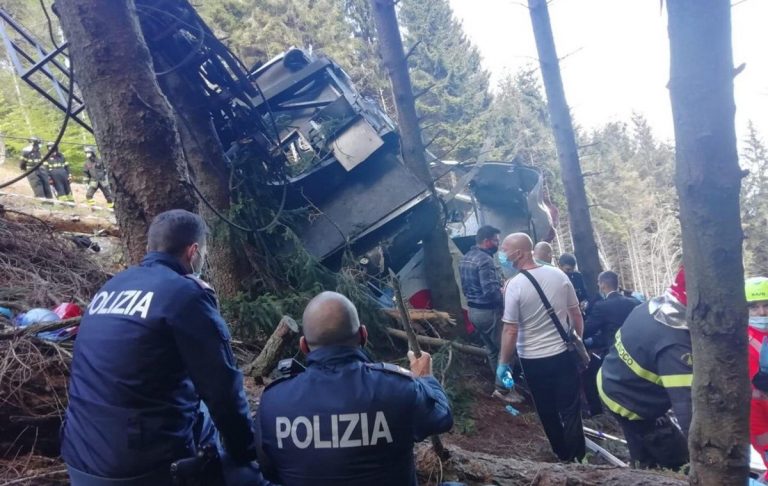 Se estudian las causas del accidente en un teleférico en Italia