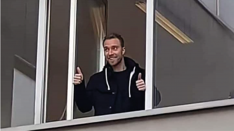 Christian Eriksen en el hospital