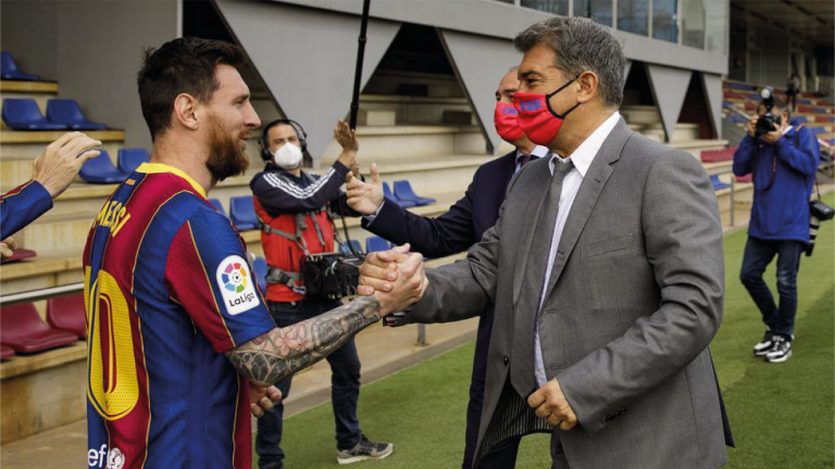 Lionel Messi Joan Laporta