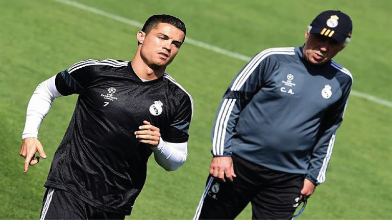 Cristiano Ronaldo y Carlo Ancelotti