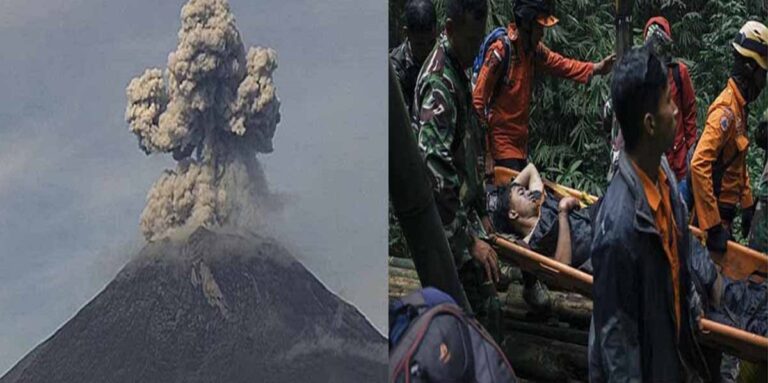alpinistas volcán Indonesia
