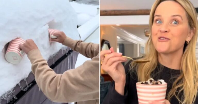 Reese Witherspoon comer nieve