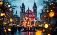 Pesebre tradizionale a Barcellona con elementi moderni
