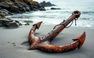 Ancla histórica recuperada en Galicia durante una excavación