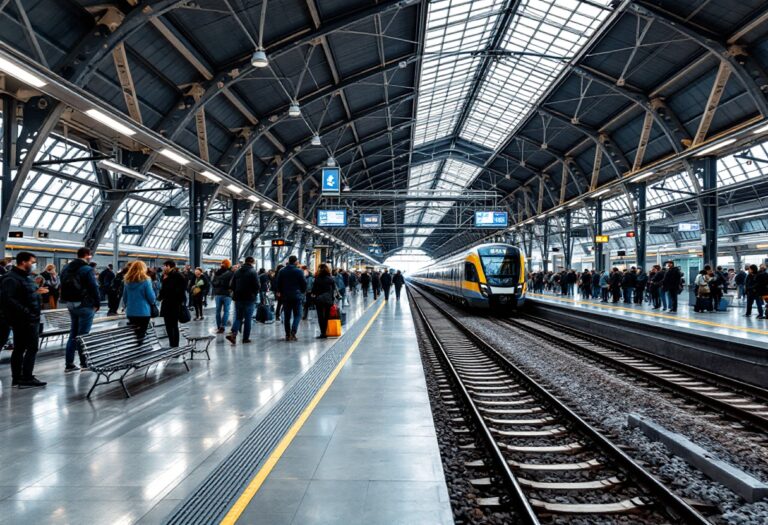 Treno in movimento a Valencia dopo la riattivazione del servizio