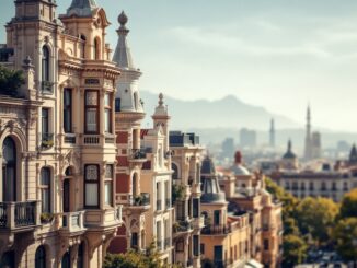 Vista di un edificio di vivienda protegida a Barcellona