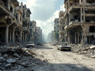 Almudena Ariza in un'area di conflitto, simbolo di coraggio