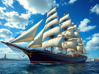 Buque escuela Juan Sebastián Elcano con la Princesa Leonor a bordo