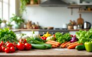 Alimentos frescos organizados en un refrigerador