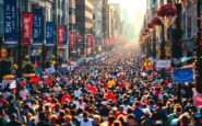 Corridore affronta sfide durante un maratón