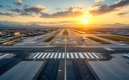Vista del aeropuerto El Prat en Barcelona con enfoque sostenible