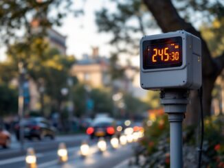 Radares de velocidad instalados en una calle de Barcelona