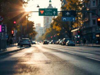 Immagine del nuovo sistema di allerta traffico a Madrid