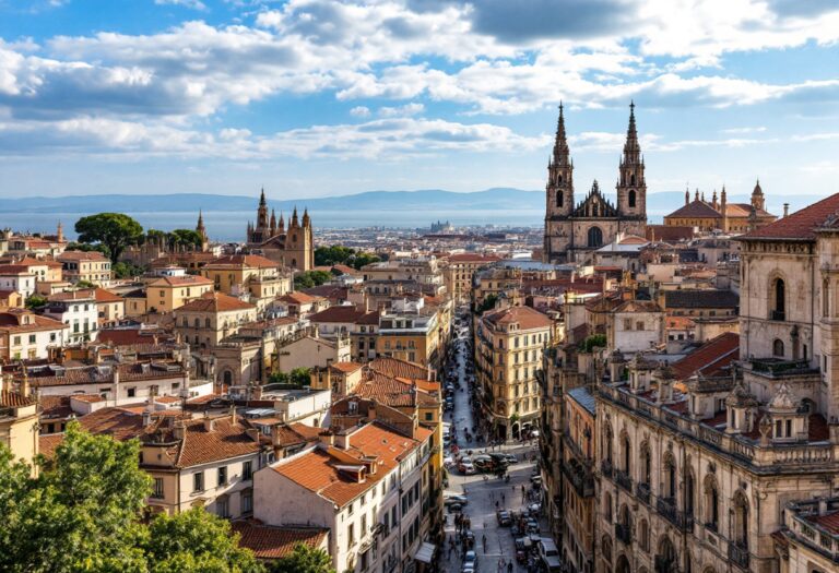 Anna Navarro con vista panoramica di Cataluña