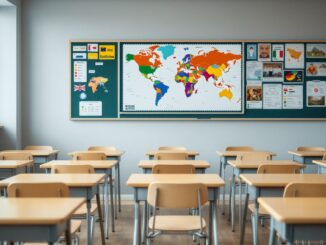 Estudiantes aprendiendo catalán en una escuela europea
