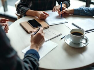 Persona intenta interrumpir a otra durante una conversación