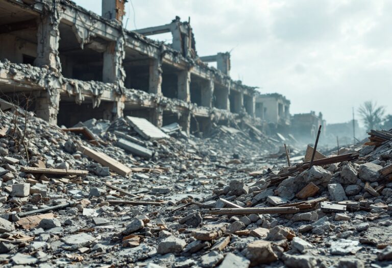 Immagine della crisi umanitaria a Gaza dopo un attacco