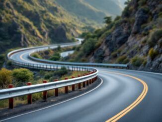 Vista panorámica de la carretera GC-200 en Gran Canaria
