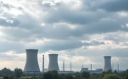 Centrale nucleare di Almaraz in un paesaggio spagnolo