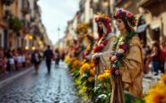 Processione della Semana Santa a Cartagena con fedeli in preghiera