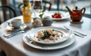 Piatto gourmet di Alkimia Mar sulla Costa Brava