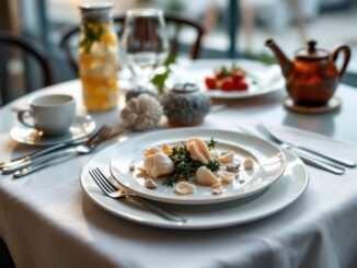 Piatto gourmet di Alkimia Mar sulla Costa Brava