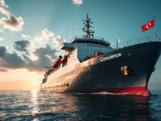 Immagine del attacco alla flotilla di libertà in acque internazionali