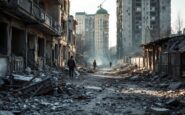 Immagine di attacchi aerei russi su Kyiv durante la guerra