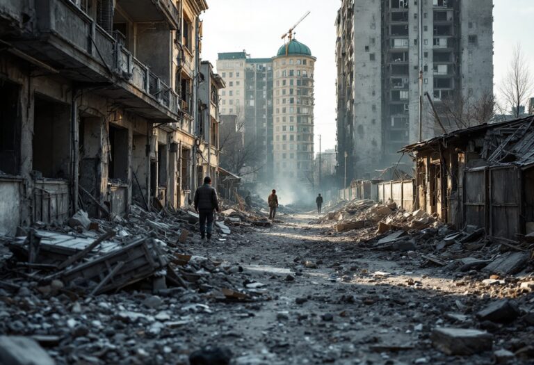 Immagine di attacchi aerei russi su Kyiv durante la guerra