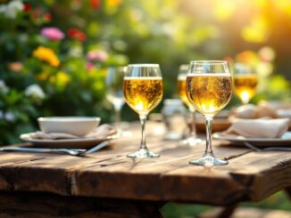 Una botella de tónica con limones frescos