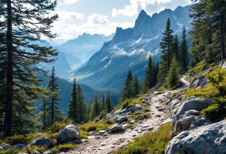 Escursionista disfrutando de la naturaleza durante un trekking