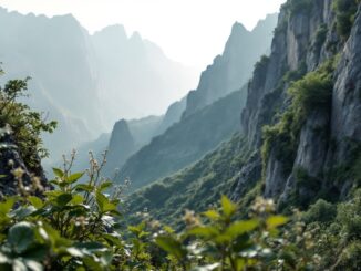 Cabras salvajes che pascolano nel parco di Montserrat