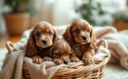 Cachorros adorables de la familia Gales en su hogar