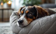 Cama moderna y cómoda para perros en un ambiente acogedor