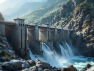 Centrale idroelettrica che produce energia rinnovabile
