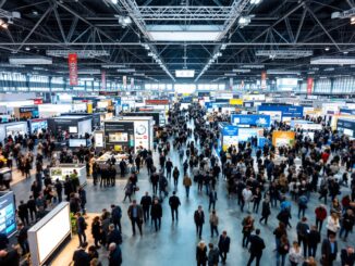 Immagine del salón Construmat 2023 con espositori e visitatori