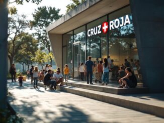 Voluntarios de la Cruz Roja en acción durante una emergencia