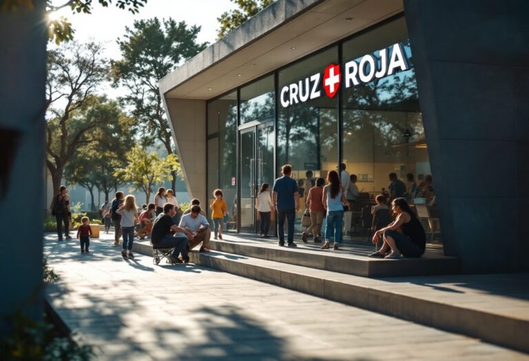 Voluntarios de la Cruz Roja en acción durante una emergencia