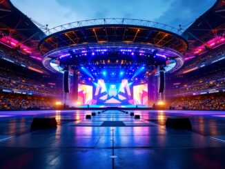 Immagine della gran final di Eurovisión 2025 con artisti sul palco