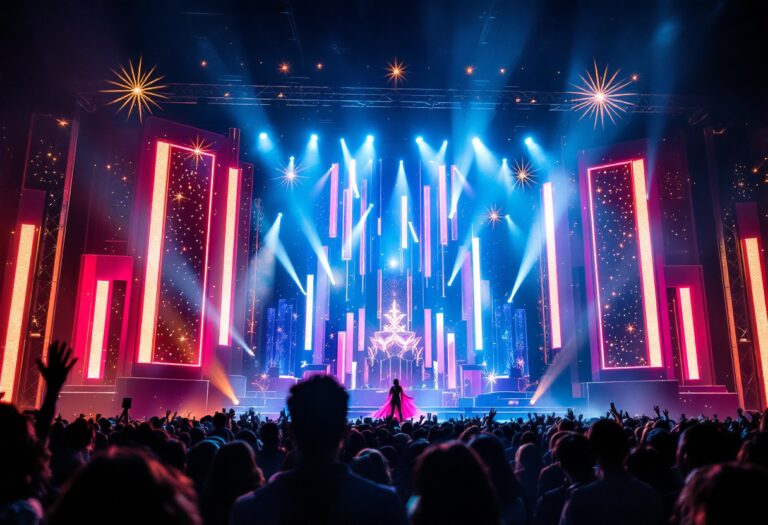 Immagine della finale di Eurovisión 2025 con elementi musicali e meme