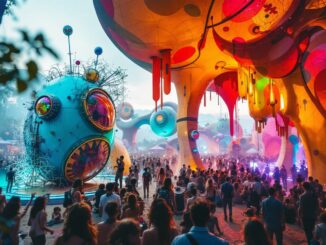 Immagine del festival LEM a Barcellona con artisti in azione