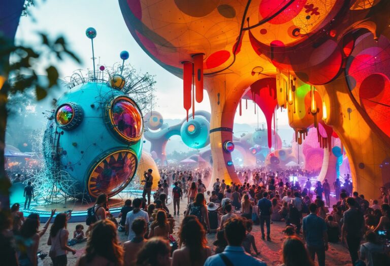 Immagine del festival LEM a Barcellona con artisti in azione