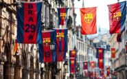 Celebrazione dei tifosi del FC Barcelona a Barcellona