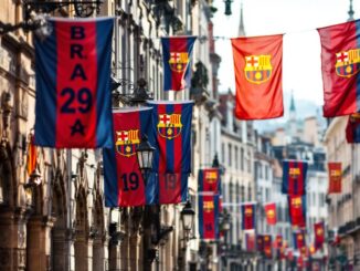 Celebrazione dei tifosi del FC Barcelona a Barcellona