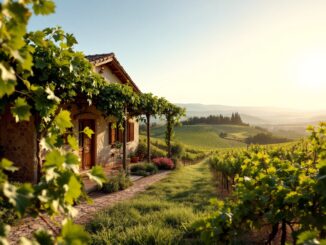 Vista panoramica della finca Mas La Plana in Spagna
