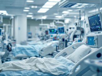 Fisioterapista che assiste un paziente in terapia intensiva