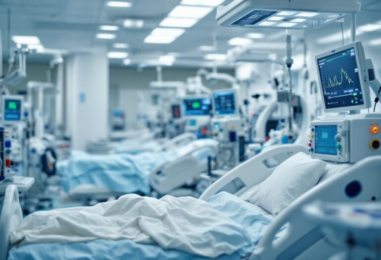 Fisioterapista che assiste un paziente in terapia intensiva