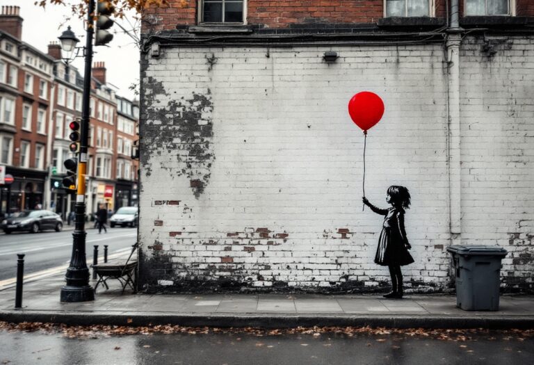 Immagine di arte urbana ispirata a Banksy a Barcellona